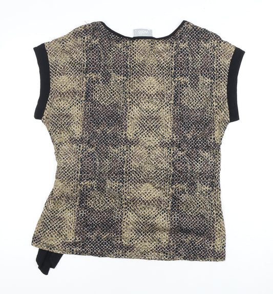 Womens UK Size 18 Wallis Brown Basic T-Shirt