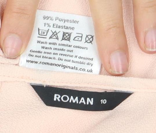 Womens UK Size 10 Roman Pink Basic Blouse