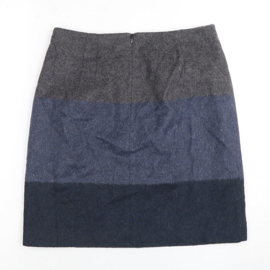 Hobbs Women's Grey Blue Wool Pencil Skirt, Size 8