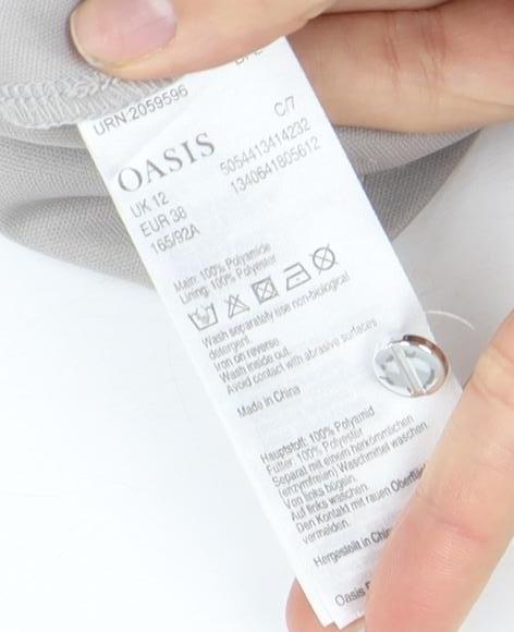 Womens UK Size 12 Oasis Grey Basic Blouse