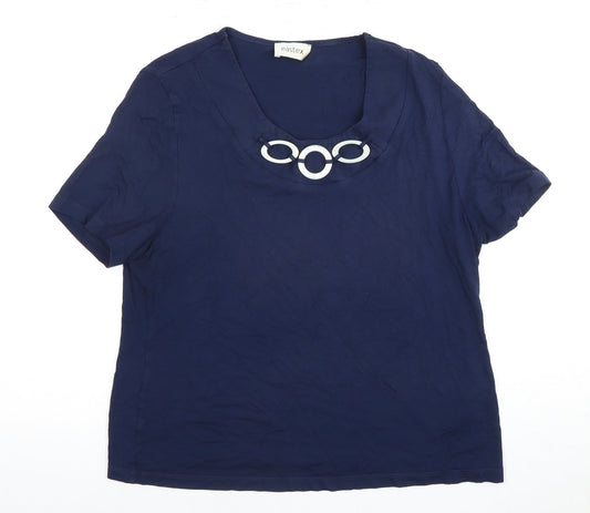 Womens UK Size UK 14 Eastex Blue Basic T-Shirt