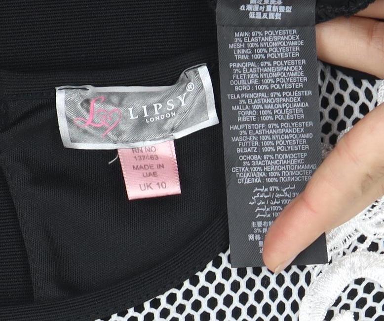 Womens UK Size 10 Lipsy London Black Camisole Blouse