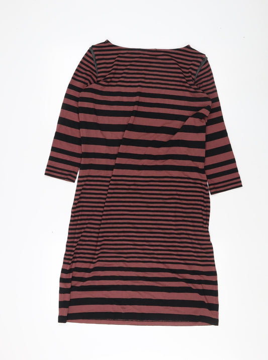 Autograph Women's Black Cotton Striped Dress Size 14