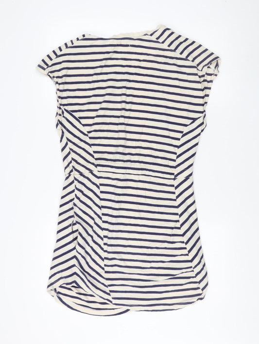 Whistles Women's Multicoloured Striped T-Shirt Dress Size 12