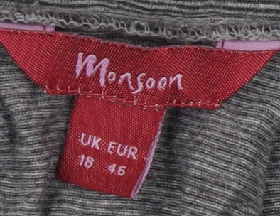 Womens UK Size 18 Monsoon Grey Basic Button-Up