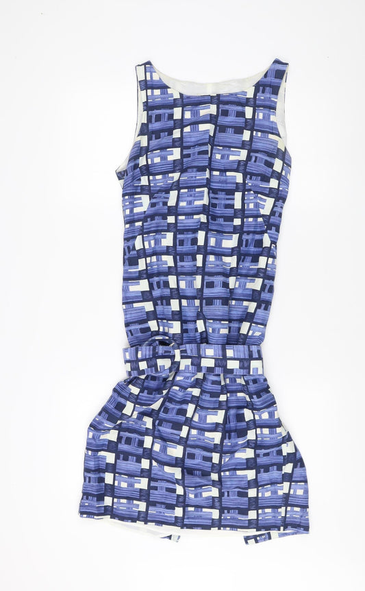 Additional front view of L.K. Bennett Women's Blue Geometric Knee-Length Shift Dress