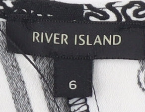 Womens UK Size 6 River Island Multicoloured Basic Blouse