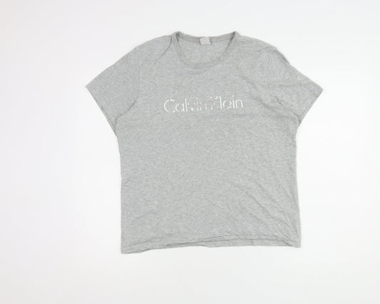 Womens UK Size M Calvin Klein Grey Basic T-Shirt