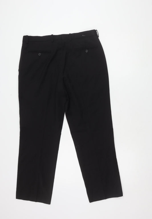 Moss 1851 Men's Black Dress Pants 32 Regular Fit