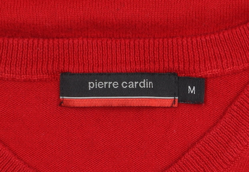 Pierre Cardin Men's Red V-Neck Pullover Jumper M