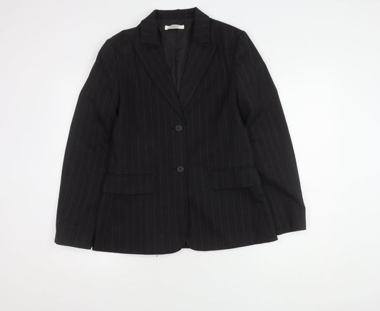 Comptoir des Cotonniers Women's Black Pinstripe Blazer UK 14