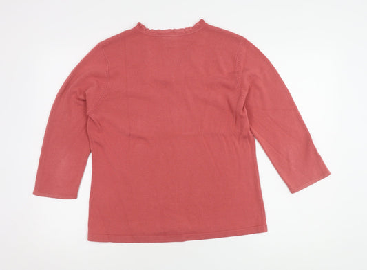 Eastex Women's Pink V-Neck Pullover Jumper Size 16