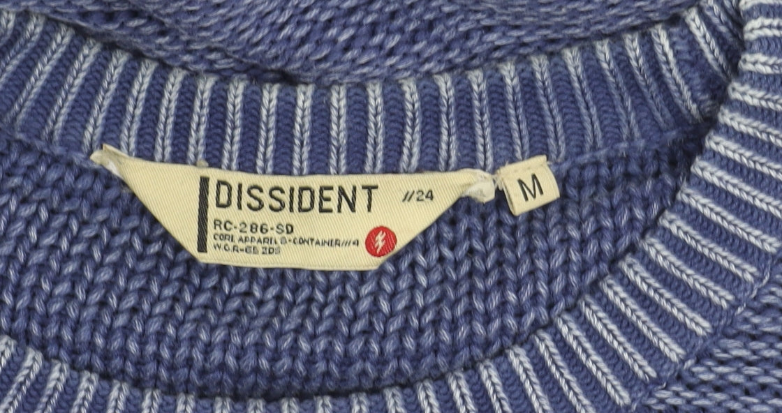 Dissident Men's Blue Medium Pullover Crew Neck Jumper