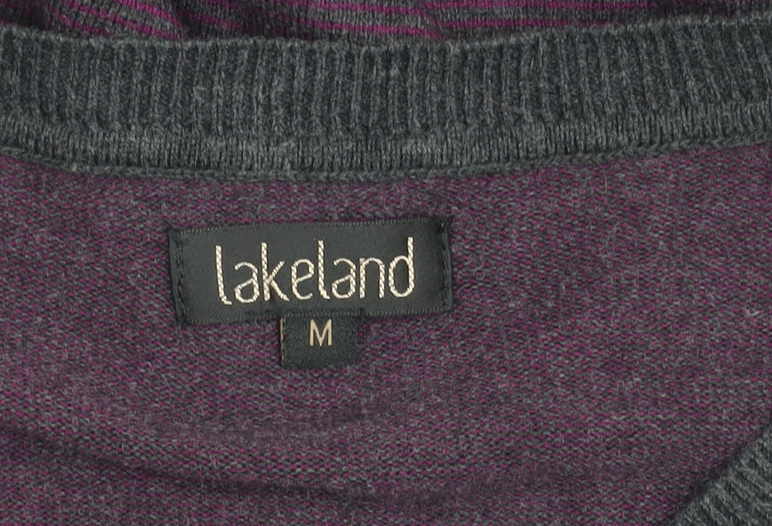 Lakeland Men's Purple V-Neck Pullover Jumper - M
