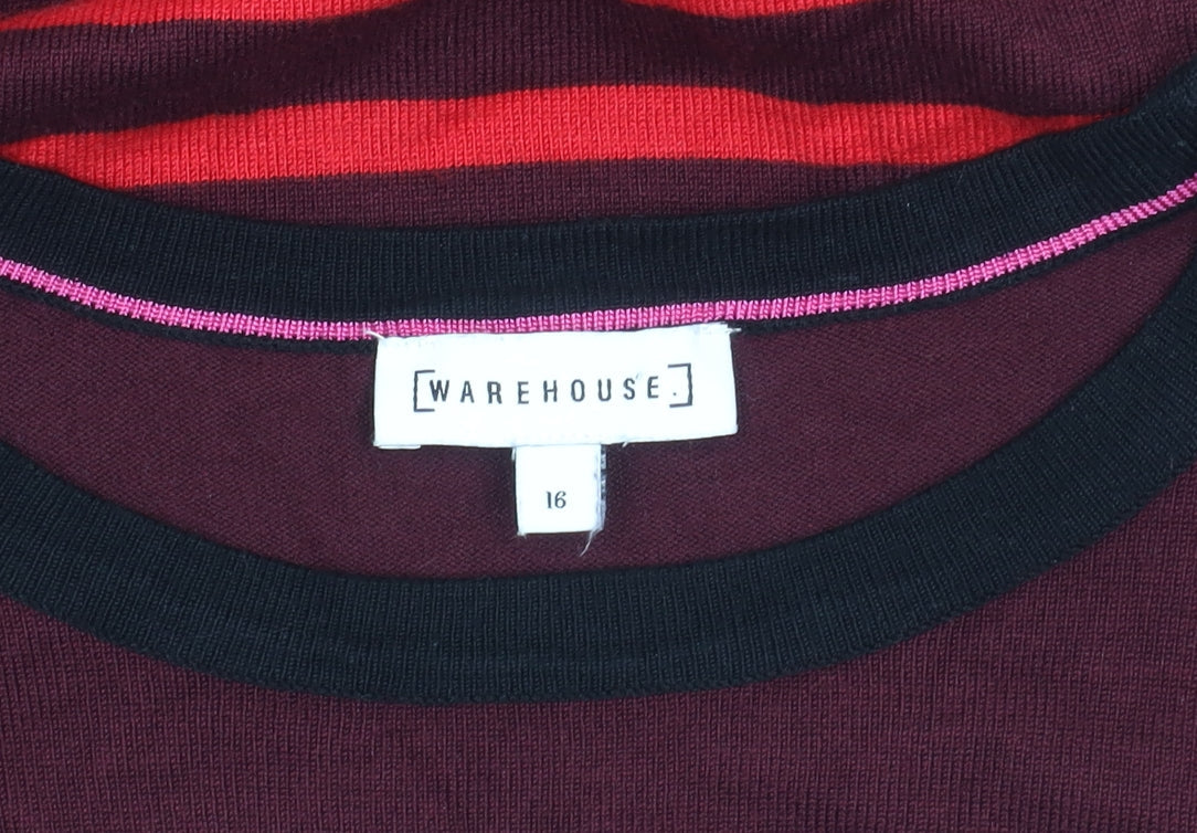 Womens UK Size 16 Warehouse Red Pullover Jumper
