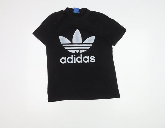 Additional front view of Adidas Men's Black Graphic Print T-Shirt, size S