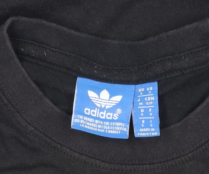 Adidas Men's Black Graphic Print T-Shirt, Size S
