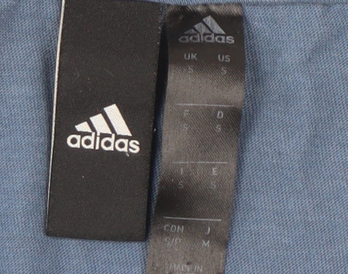 Adidas Men's Blue Cotton Short Sleeve T-Shirt, Size S