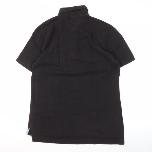 Tommy Hilfiger Men's Black Polo Shirt, Large