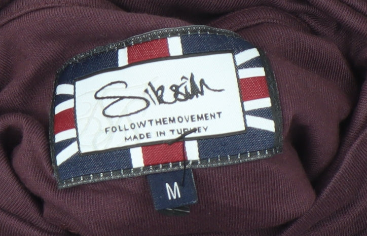 Siksilk Men's Purple Roll Neck T-Shirt M