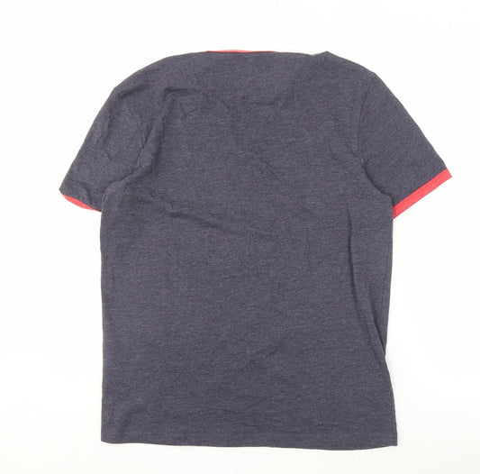 Lyle & Scott Blue Men's Crew Neck T-Shirt - Medium, Logo Accent