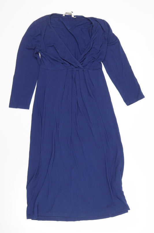 Boden Women's Blue Long Sleeve Midi Dress