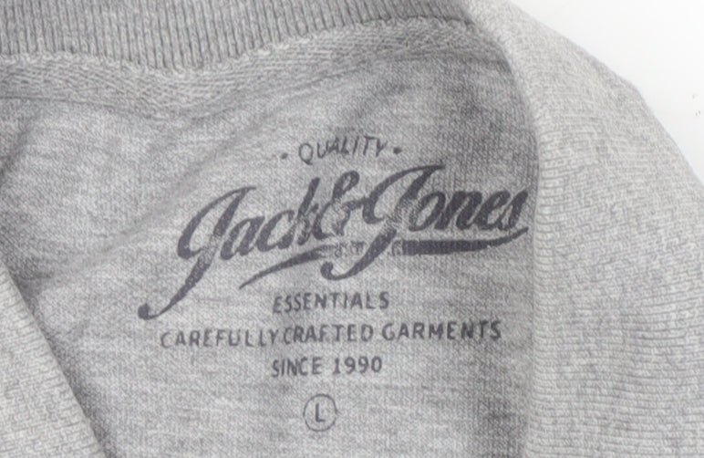 Jack & Jones Men's Grey Polo Shirt - Size L, Casual Style