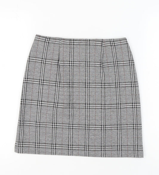 Marks & Spencer Women's Grey Check Pencil Skirt Size 8