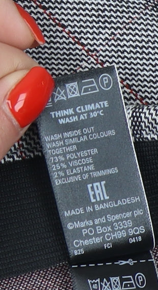 Marks & Spencer Women's Grey Check Pencil Skirt Size 8