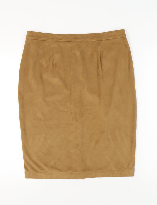 Marks and Spencer Women's Beige Knee Length Pencil Skirt