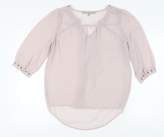 Womens UK Size 14 NEXT Beige Basic Blouse