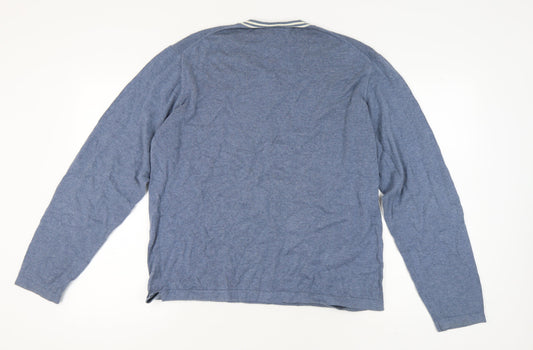 GAP Men's Blue V-Neck Pullover Jumper L