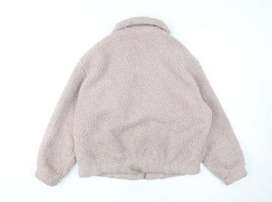 New Look Women's Beige Fleece Puffer Jacket Size M