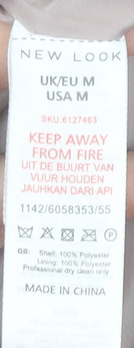 New Look Women's Beige Fleece Puffer Jacket Size M