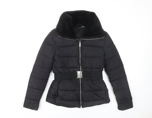 Womens UK Size 6 Divided Black Puffer Jacket