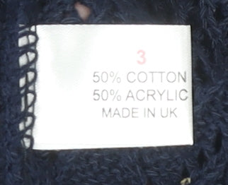 Autonomy Women's Blue Open-Knit Open Front Cardigan Size S