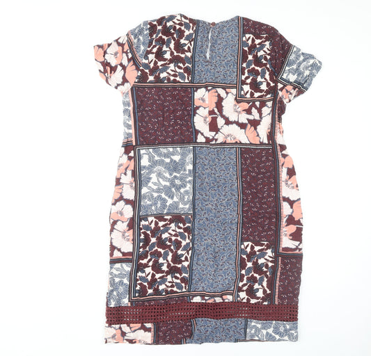 Next Women's Multicoloured Patchwork Shift Dress Size 12
