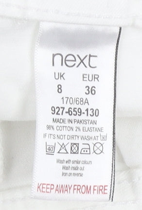 Next Women’s White Cut-Off Shorts Size 8
