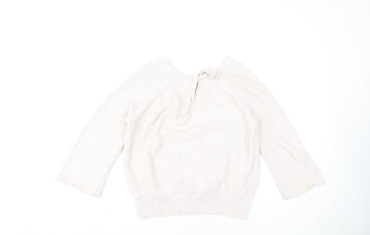 Ann Taylor Women's Pink Waffle-Knit Pullover Sweater