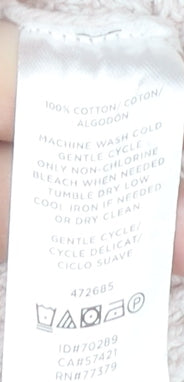 Ann Taylor Women's Pink Waffle-Knit Pullover Sweater