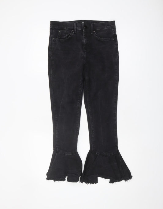 Womens UK Size 10 River Island Flared Black Jeans