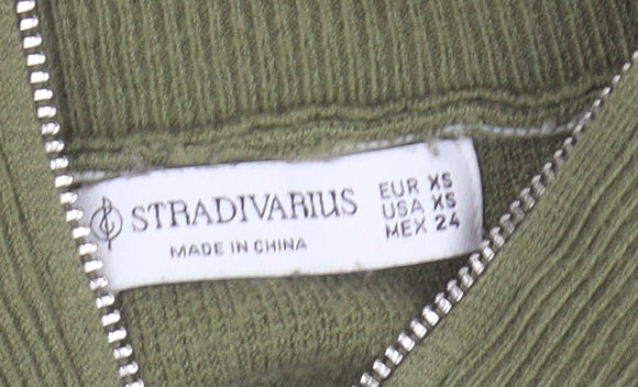 Stradivarius Women's Green XS Striped Pullover Jumper