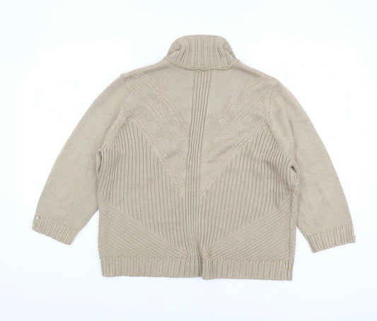 Womens UK Size 16 Marks and Spencer Beige Cardigan Jumper