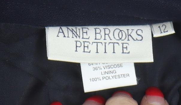 Anne Brooks Petite Black Midi Pencil Skirt Size 12