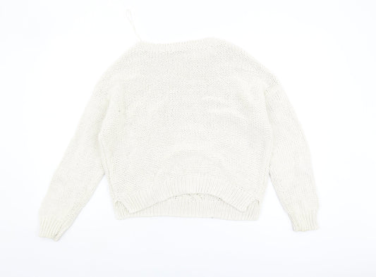 Womens UK Size 14 Marks and Spencer Ivory Pullover Jumper