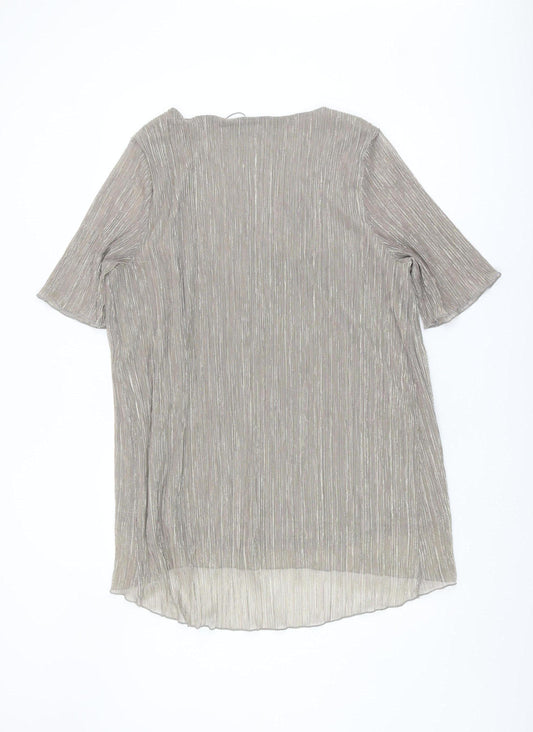 Evans Women’s Grey Plus Size V-Neck Blouse, Size 26