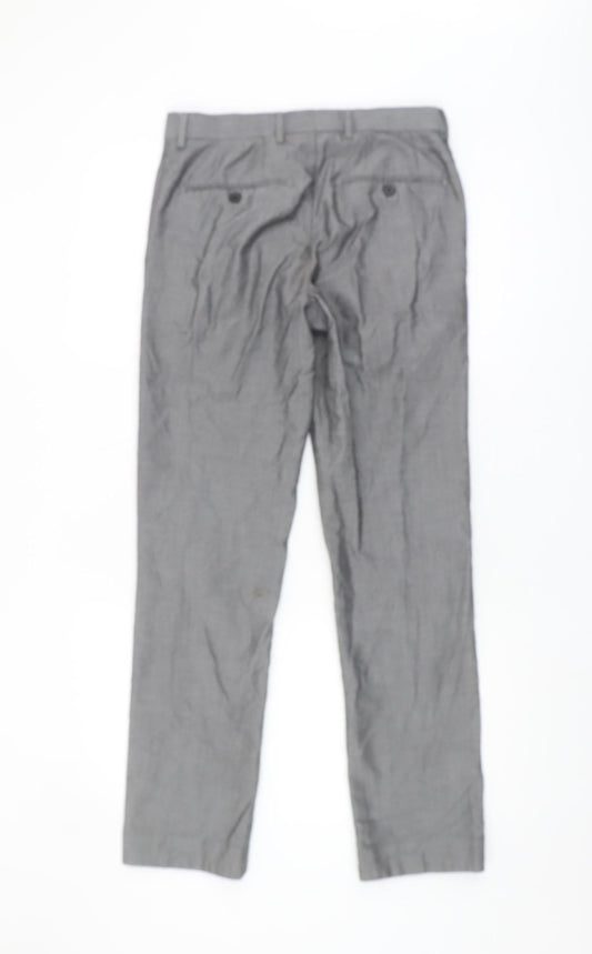 Next Men's Grey Regular Fit Trousers 28