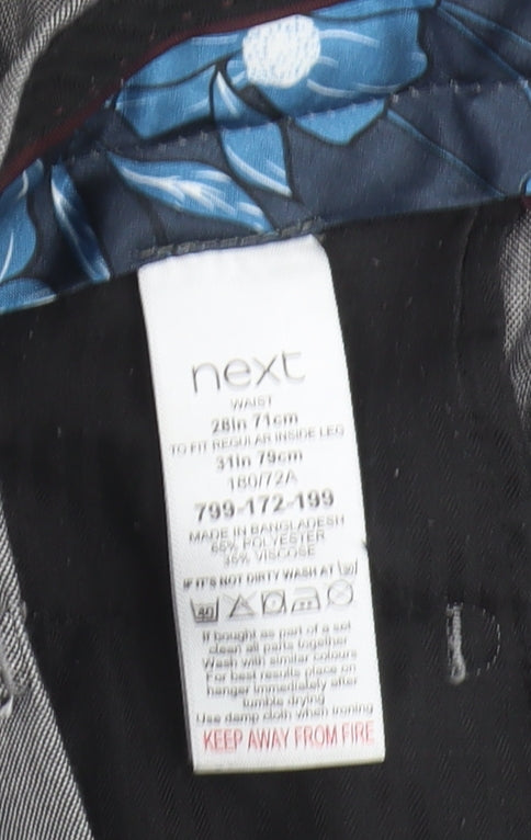 Next Men's Grey Regular Fit Trousers 28