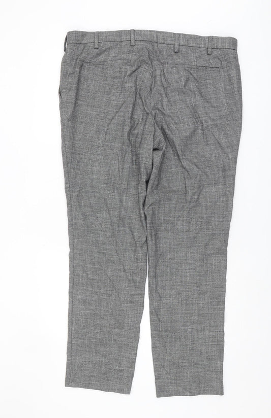 Marks and Spencer Men's Grey Slim Trousers, Size 40