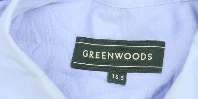 Greenwoods Men's Blue Button-Up Shirt, Size 15.5
